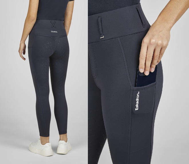 LEGGINGS FULL GRIP CON PASSANTI CLASSIC SPORTS ESKADRON Pantaloni Donna 